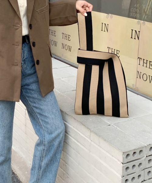 sakishimatokyo（サキシマトーキョー）の「ストライプハンドバッグ（ハンドバッグ・レディース・ブラック/グリーン/オレンジ・FREE）」の4枚目の写真