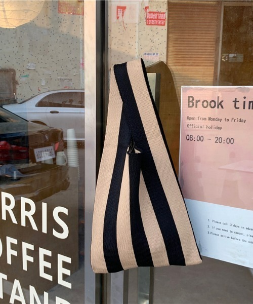 sakishimatokyo（サキシマトーキョー）の「ストライプハンドバッグ（ハンドバッグ・レディース・ブラック/グリーン/オレンジ・FREE）」の5枚目の写真