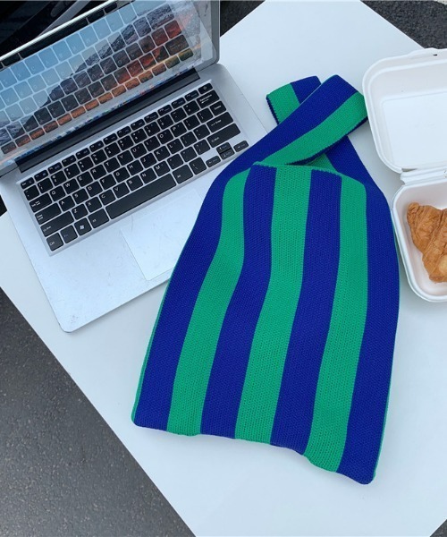 sakishimatokyo（サキシマトーキョー）の「ストライプハンドバッグ（ハンドバッグ・レディース・ブラック/グリーン/オレンジ・FREE）」の6枚目の写真