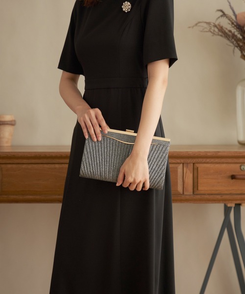 Kana（カナ）の「シンプル スリット袖 ワンピース パーティー ドレス