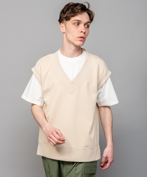 MR.OLIVE（ミスターオリーブ）の「コットンベーシック スウェット / オーバーサイズ スウェット ベスト（ベスト・メンズ・ミント/ブラック/ヘザーグレー/ナチュラル・SMALL/MEDIUM/LARGE）」の4枚目の写真