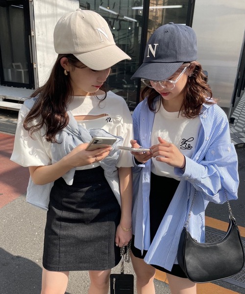 one after another NICE CLAUP(ワンアフターアナザーナイスクラップ)の「胸あきTee(Tシャツ/カットソー・レディース・オフホワイト/ブラック/ピンク・FREE)」の8枚目の写真