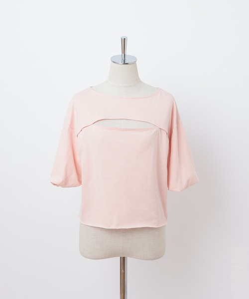 one after another NICE CLAUP(ワンアフターアナザーナイスクラップ)の「胸あきTee(Tシャツ/カットソー・レディース・オフホワイト/ブラック/ピンク・FREE)」の14枚目の写真