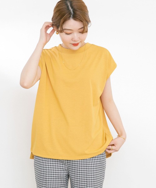 UR Lab.（アーバンリサーチラボ）の「『UR TECH ひやサラクール』フレンチスリーブタックTシャツ（Tシャツ/カットソー・レディース・ブラック/ベージュ系その他/イエロー系その他/グリーン/オフホワイト/スミクロ・FREE）」の6枚目の写真