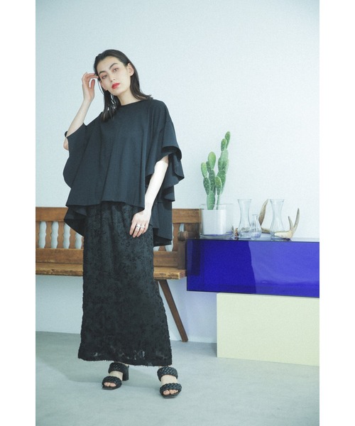 ROSE BUD(ローズバッド)の「(mici)ラッフルスリーブTEE(Tシャツ/カットソー・レディース・ブラック/ホワイト系その他・ONE SIZE)」の5枚目の写真
