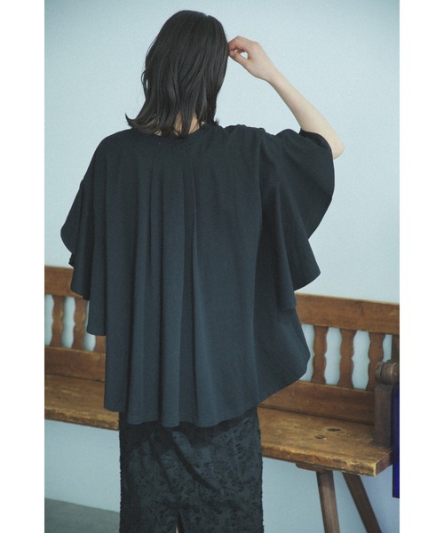 ROSE BUD(ローズバッド)の「(mici)ラッフルスリーブTEE(Tシャツ/カットソー・レディース・ブラック/ホワイト系その他・ONE SIZE)」の9枚目の写真