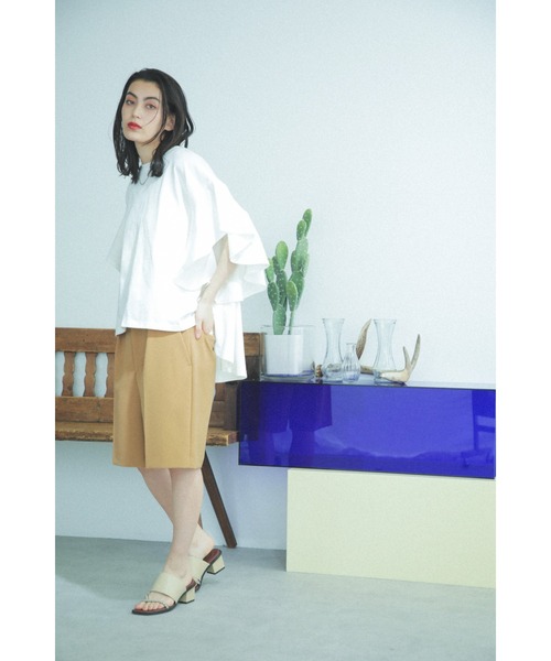 ROSE BUD(ローズバッド)の「(mici)ラッフルスリーブTEE(Tシャツ/カットソー・レディース・ブラック/ホワイト系その他・ONE SIZE)」の3枚目の写真