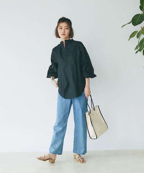 un dix cors（アンディコール）の「主役トップス　袖刺繍ボリュームスリーブブラウス（シャツ/ブラウス・レディース・ホワイト/ブラック・FREE）」の18枚目の写真