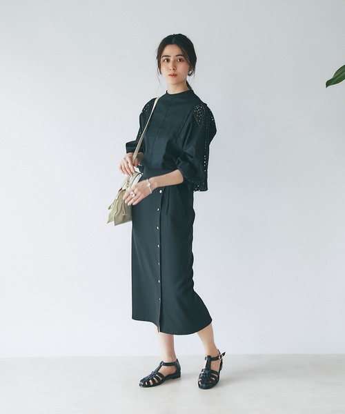 un dix cors（アンディコール）の「主役トップス　袖刺繍ボリュームスリーブブラウス（シャツ/ブラウス・レディース・ホワイト/ブラック・FREE）」の21枚目の写真