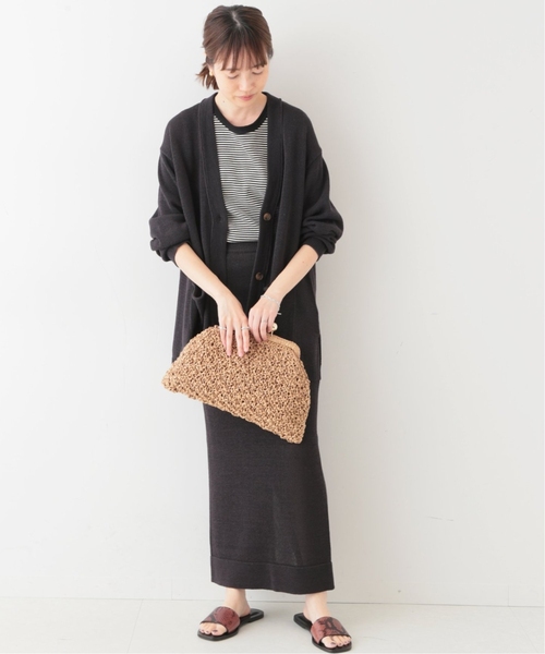 SLOBE IENA（スローブイエナ）の「《追加2》テープヤーンニットカーディガン（カーディガン/ボレロ・レディース・ベージュ/グレー・FREE）」の9枚目の写真