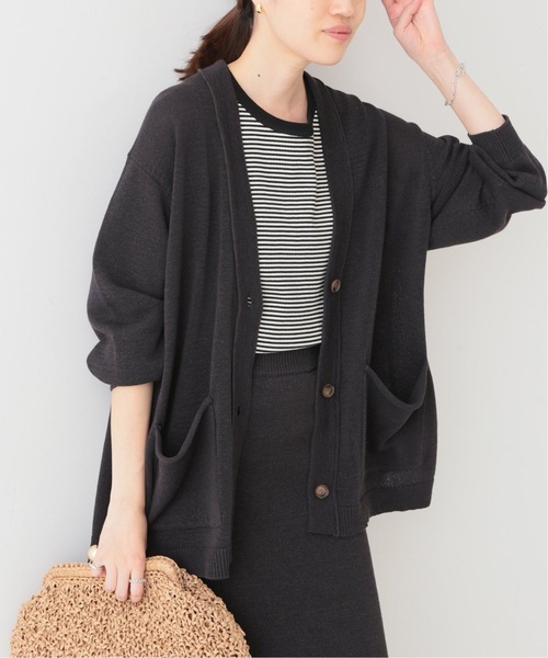 SLOBE IENA（スローブイエナ）の「《追加2》テープヤーンニットカーディガン（カーディガン/ボレロ・レディース・ベージュ/グレー・FREE）」の12枚目の写真