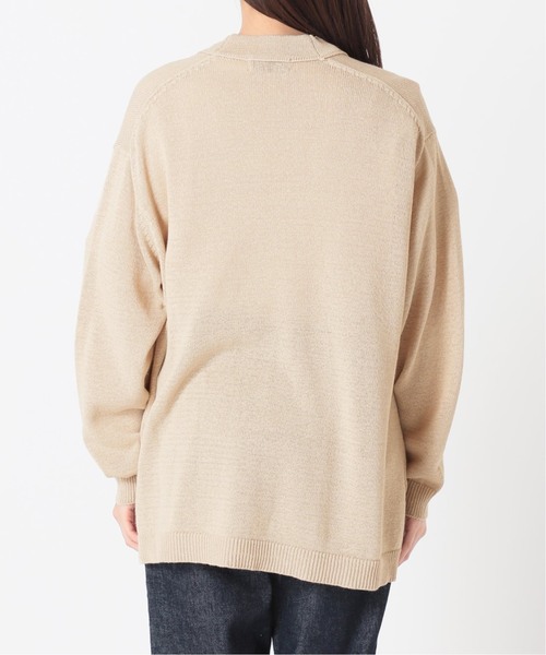 conte コンテ　テープヤーン ベージュ長袖ニットカーディガン conte コンテ テープヤーン ベージュ長袖ニットカーディガン