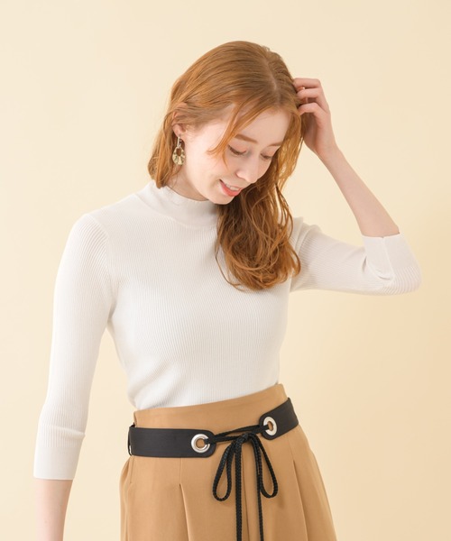 Dignite collier（ディニテコリエ）の「Dignite collier パールリブプルオーバー（Tシャツ/カットソー・レディース・ホワイト/ブラック/ブルー・FREE）」の20枚目の写真