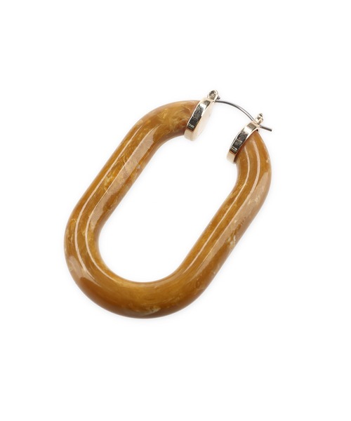 VIS（ビス）の「マーブルアクリルオーバルフープピアス（ピアス（両耳用）・レディース・キャメル/グリーン/ピンク・FREE）」の14枚目の写真