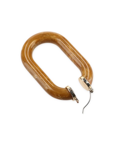 VIS（ビス）の「マーブルアクリルオーバルフープピアス（ピアス（両耳用）・レディース・キャメル/グリーン/ピンク・FREE）」の13枚目の写真