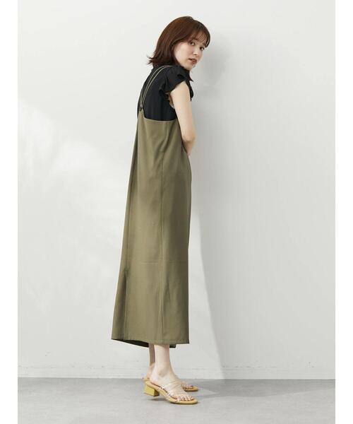 Green　Parks（グリーンパークス）の「・ELENCARE DUE バッククロスキャミワンピース（ワンピース・レディース・ブラック/カーキ/イエロー・FREE）」の17枚目の写真