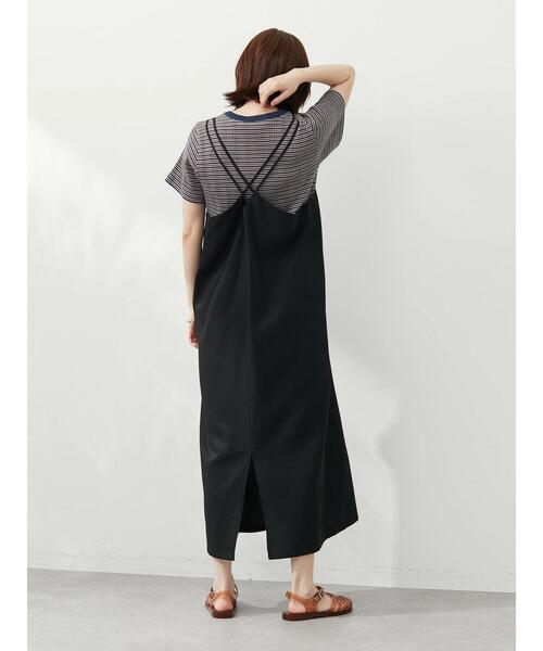 Green　Parks（グリーンパークス）の「・ELENCARE DUE バッククロスキャミワンピース（ワンピース・レディース・ブラック/カーキ/イエロー・FREE）」の5枚目の写真