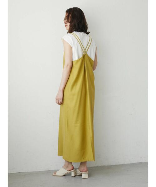 Green　Parks（グリーンパークス）の「・ELENCARE DUE バッククロスキャミワンピース（ワンピース・レディース・ブラック/カーキ/イエロー・FREE）」の21枚目の写真