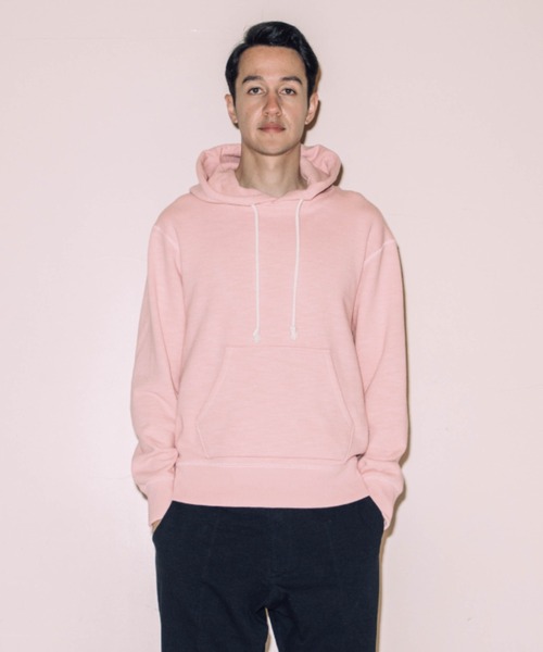 Jackman(ジャックマン)の「GG Sweat Pullover Parka(パーカー・メンズ・セージグリーン/ヘザーグレー/ダークブラウン/サンドグレー/ベビーピンク/カリビアンブルー/ブラック/グリーン系その他2/ライトグレー/ブルー系その他/キナリ・MEDIUM/LARGE/X-LARGE/SMALL)」の11枚目の写真