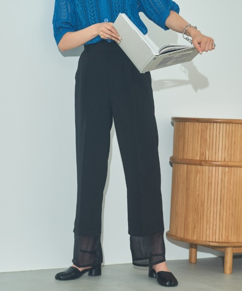 VACANCY（ヴァカンシー）の「レイヤードシアースラックスパンツ（その他パンツ・レディース・ブラック/ライトグリーン/ブルー・SMALL/MEDIUM/LARGE）」の9枚目の写真