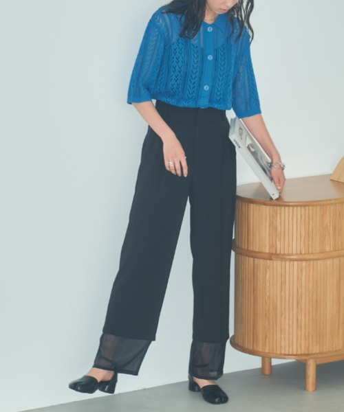 VACANCY（ヴァカンシー）の「レイヤードシアースラックスパンツ（その他パンツ・レディース・ブラック/ライトグリーン/ブルー・SMALL/MEDIUM/LARGE）」の18枚目の写真