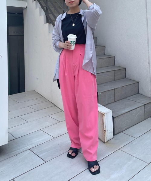 COLONY 2139（コロニートゥーワンスリーナイン）の「クレープタックパンツ / セットアップ可（その他パンツ・レディース・ブラック/ピンク/アイボリー/グレイッシュベージュ・FREE）」の18枚目の写真