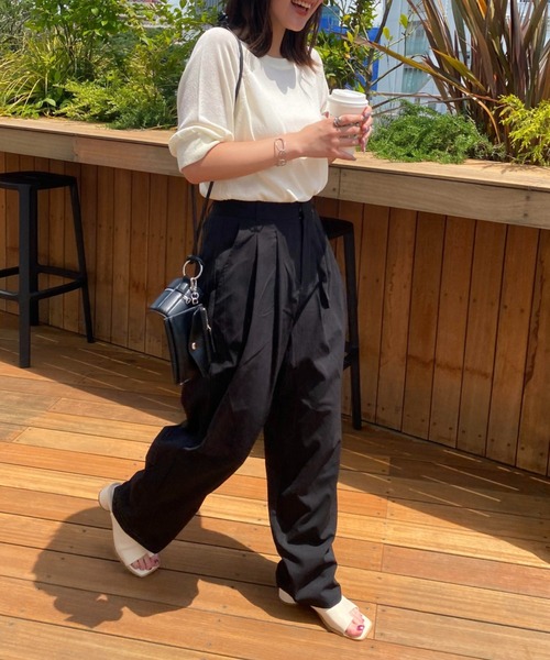 COLONY 2139（コロニートゥーワンスリーナイン）の「クレープタックパンツ / セットアップ可（その他パンツ・レディース・ブラック/ピンク/アイボリー/グレイッシュベージュ・FREE）」の16枚目の写真