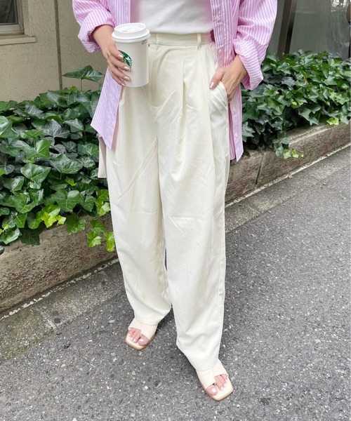 COLONY 2139（コロニートゥーワンスリーナイン）の「クレープタックパンツ / セットアップ可（その他パンツ・レディース・ブラック/ピンク/アイボリー/グレイッシュベージュ・FREE）」の6枚目の写真