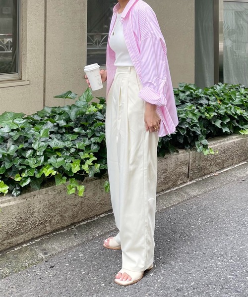 COLONY 2139（コロニートゥーワンスリーナイン）の「クレープタックパンツ / セットアップ可（その他パンツ・レディース・ブラック/ピンク/アイボリー/グレイッシュベージュ・FREE）」の14枚目の写真