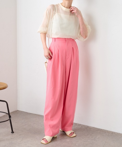 COLONY 2139（コロニートゥーワンスリーナイン）の「クレープタックパンツ / セットアップ可（その他パンツ・レディース・ブラック/ピンク/アイボリー/グレイッシュベージュ・FREE）」の19枚目の写真