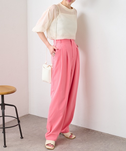 COLONY 2139（コロニートゥーワンスリーナイン）の「クレープタックパンツ / セットアップ可（その他パンツ・レディース・ブラック/ピンク/アイボリー/グレイッシュベージュ・FREE）」の20枚目の写真