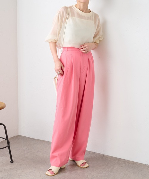 COLONY 2139（コロニートゥーワンスリーナイン）の「クレープタックパンツ / セットアップ可（その他パンツ・レディース・ブラック/ピンク/アイボリー/グレイッシュベージュ・FREE）」の21枚目の写真