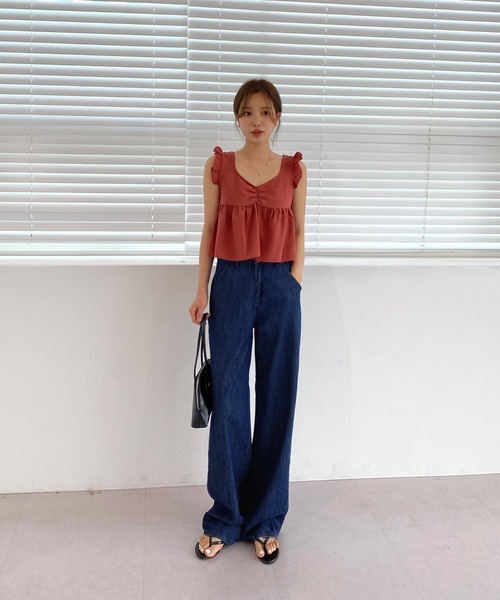 by muni:r(バイ ムニール)の「ナチュラルコットンワイドパンツ(その他パンツ・レディース・ダークブルー/ライトブルー・SMALL/MEDIUM)」の22枚目の写真