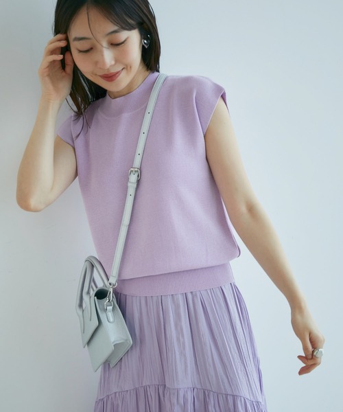 VIS（ビス）の「ニットドッキングワンピース（ワンピース・レディース・ブラック/ホワイト系その他/キナリ/ラベンダー・FREE/FS）」の13枚目の写真