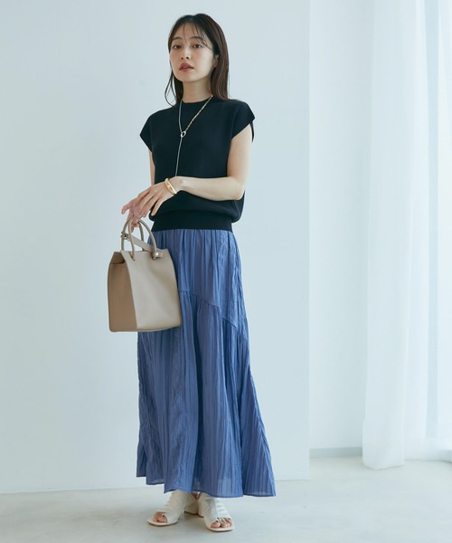 VIS（ビス）の「ニットドッキングワンピース（ワンピース・レディース・ブラック/ホワイト系その他/キナリ/ラベンダー・FREE/FS）」の7枚目の写真