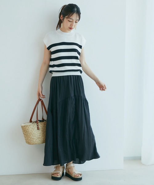 VIS（ビス）の「ニットドッキングワンピース（ワンピース・レディース・ブラック/ホワイト系その他/キナリ/ラベンダー・FREE/FS）」の21枚目の写真