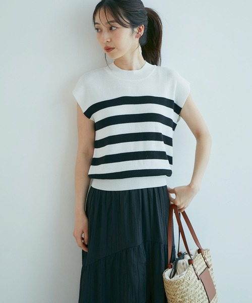 VIS（ビス）の「ニットドッキングワンピース（ワンピース・レディース・ブラック/ホワイト系その他/キナリ/ラベンダー・FREE/FS）」の22枚目の写真