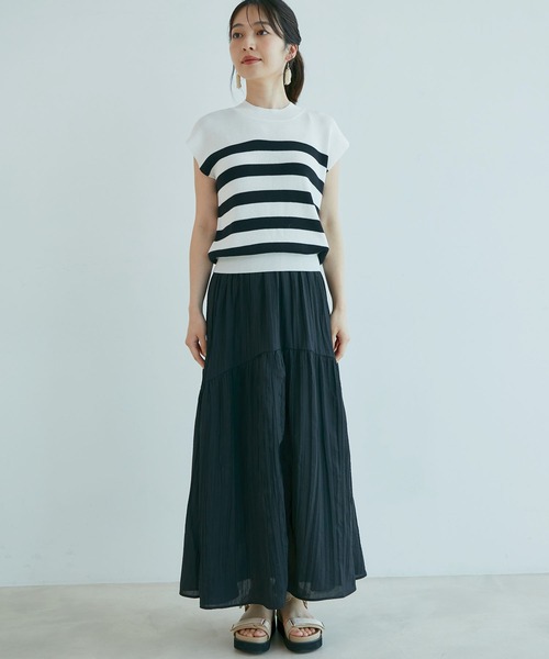 VIS（ビス）の「ニットドッキングワンピース（ワンピース・レディース・ブラック/ホワイト系その他/キナリ/ラベンダー・FREE/FS）」の18枚目の写真