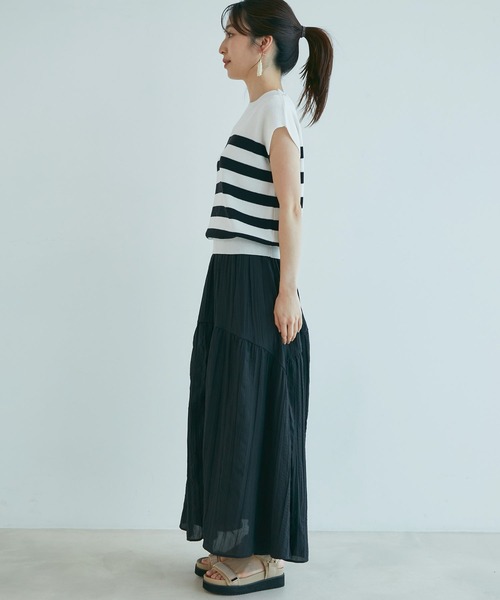 VIS（ビス）の「ニットドッキングワンピース（ワンピース・レディース・ブラック/ホワイト系その他/キナリ/ラベンダー・FREE/FS）」の15枚目の写真