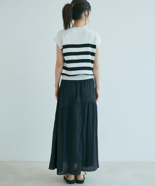 VIS（ビス）の「ニットドッキングワンピース（ワンピース・レディース・ブラック/ホワイト系その他/キナリ/ラベンダー・FREE/FS）」の8枚目の写真