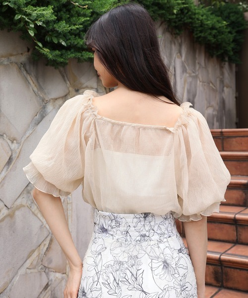 one after another NICE CLAUP(ワンアフターアナザーナイスクラップ)の「前後WAYシアキャンディスリーブトップス(シャツ/ブラウス・レディース・ブラック/ベージュ/アイボリー/ベージュ系その他・FREE)」の12枚目の写真