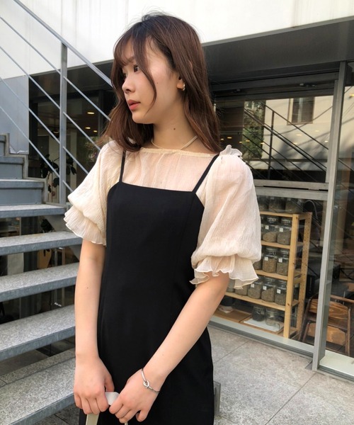 one after another NICE CLAUP(ワンアフターアナザーナイスクラップ)の「前後WAYシアキャンディスリーブトップス(シャツ/ブラウス・レディース・ブラック/ベージュ/アイボリー/ベージュ系その他・FREE)」の13枚目の写真