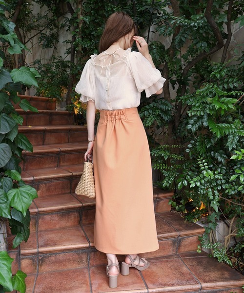 one after another NICE CLAUP(ワンアフターアナザーナイスクラップ)の「前後WAYシアキャンディスリーブトップス(シャツ/ブラウス・レディース・ブラック/ベージュ/アイボリー/ベージュ系その他・FREE)」の7枚目の写真