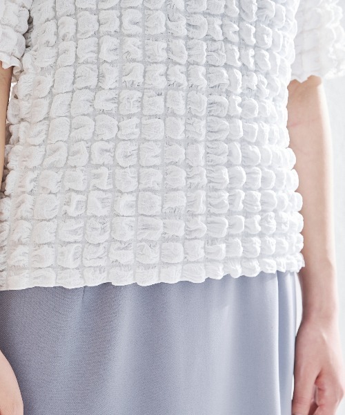 acro（アクロ）の「ポコポコトップス/AC1442（Tシャツ/カットソー・レディース・ブラック/アイボリー/ホワイト・ﾌﾘ-）」の15枚目の写真