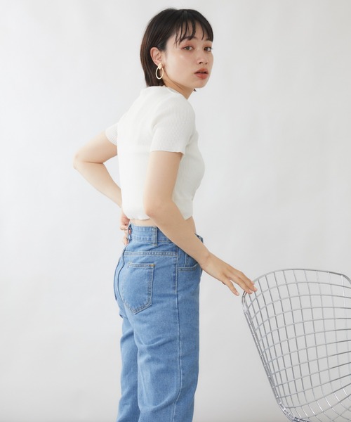 mebole(メボレ)の「クロスデザインプルオーバー(Tシャツ/カットソー・レディース・ライトグリーン/アイボリー/ブルー/ブラック/ホワイト・FREE)」の8枚目の写真