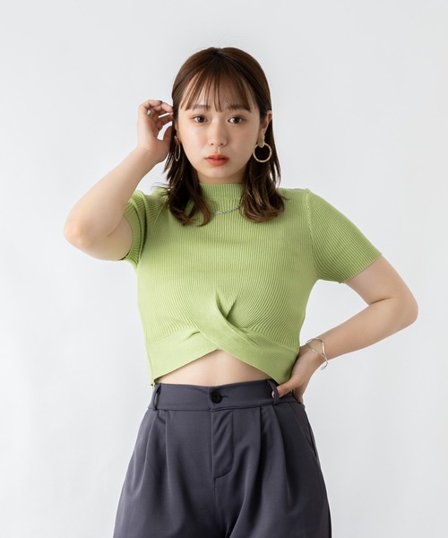 mebole(メボレ)の「クロスデザインプルオーバー(Tシャツ/カットソー・レディース・ライトグリーン/アイボリー/ブルー/ブラック/ホワイト・FREE)」の17枚目の写真