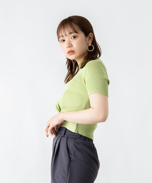 mebole(メボレ)の「クロスデザインプルオーバー(Tシャツ/カットソー・レディース・ライトグリーン/アイボリー/ブルー/ブラック/ホワイト・FREE)」の18枚目の写真