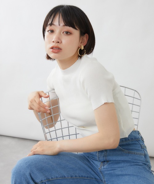 mebole(メボレ)の「クロスデザインプルオーバー(Tシャツ/カットソー・レディース・ライトグリーン/アイボリー/ブルー/ブラック/ホワイト・FREE)」の6枚目の写真