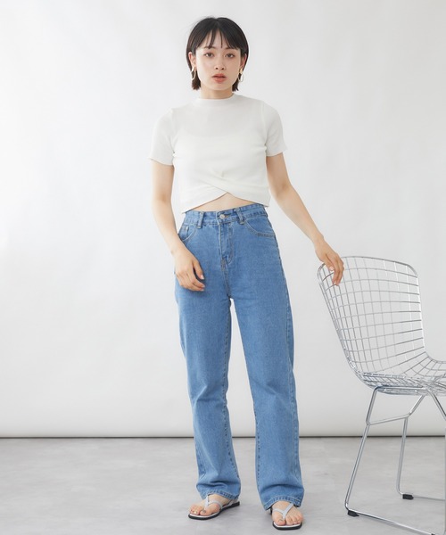 mebole(メボレ)の「クロスデザインプルオーバー(Tシャツ/カットソー・レディース・ライトグリーン/アイボリー/ブルー/ブラック/ホワイト・FREE)」の9枚目の写真