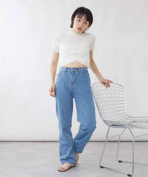 mebole(メボレ)の「クロスデザインプルオーバー(Tシャツ/カットソー・レディース・ライトグリーン/アイボリー/ブルー/ブラック/ホワイト・FREE)」の10枚目の写真